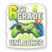 Terug naar school 6e zesde klas niveau ontgrendeld sticker (Voorkant)