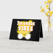 Terug naar school 7e graad Vibes Shirt Eerste dag  Kaart (Gele Bloem)