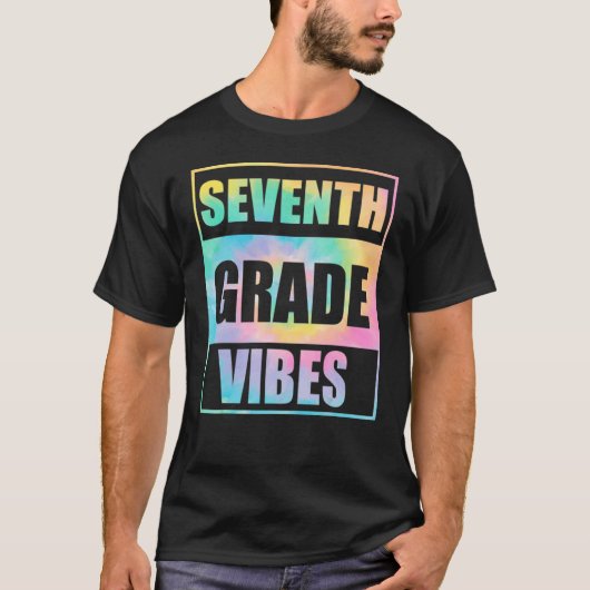 Terug naar school 7e klas Vibes First Day Teacher T-shirt (Voorkant)