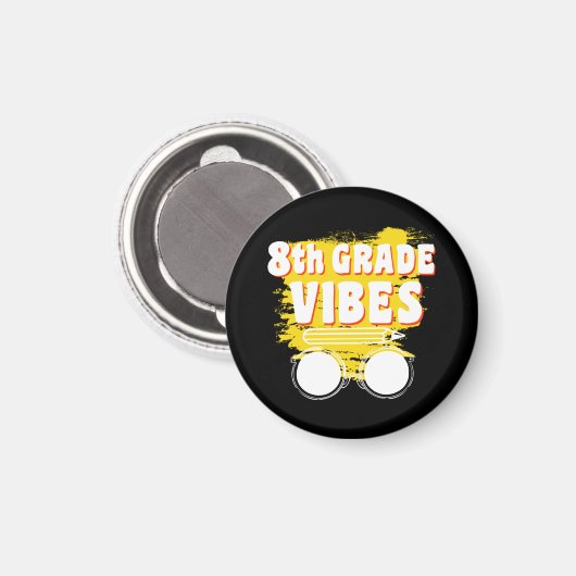 Terug naar school 8e graad Vibes Shirt Eerste dag  Magneet (Voorkant / Achterkant)