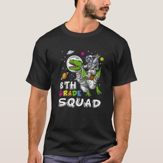 Terug naar school - 8e klas Dinosaur-leraar T-shirt (Voorkant)