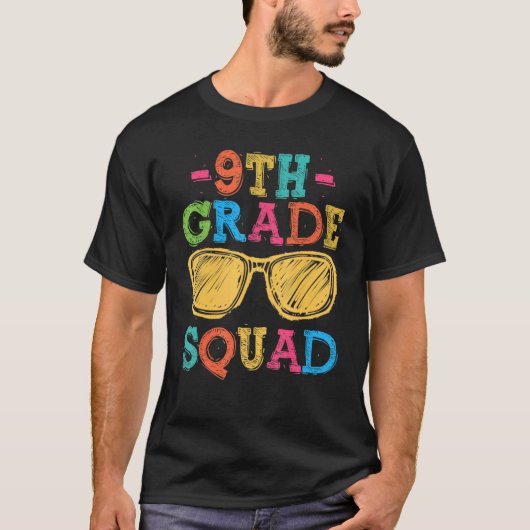 Terug naar school 9e klas squad eerste dag leraren t-shirt (Voorkant)