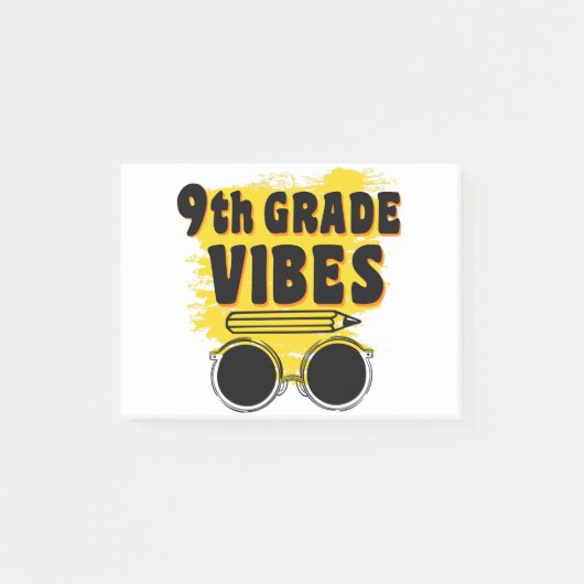 Terug naar school 9e klas vibes shirt eerste dag k post-it® notes (Voorkant)