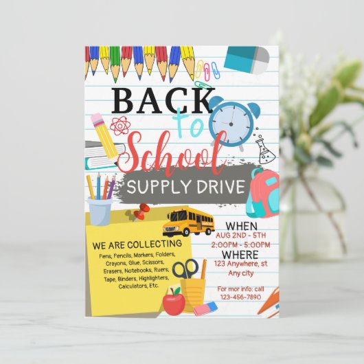 Terug naar school aan het einde van het zomerfeest kaart (Staand voorkant)