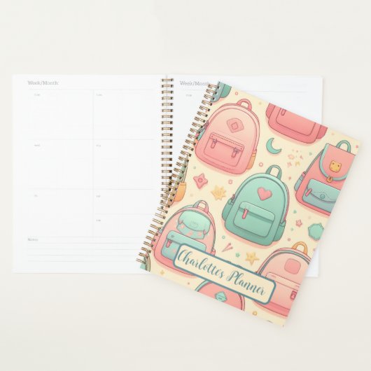 Terug naar School aangepaste naam rugzakken patroo Planner (Display)