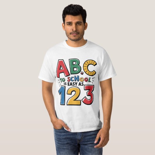 Terug naar school - ABC Easy als 123 T-shirt (Voorkant volledig)