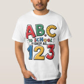 Terug naar school - ABC Easy als 123 T-shirt (Voorkant)