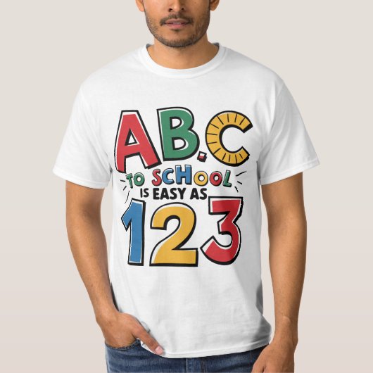 Terug naar school - ABC Easy als 123 T-shirt (Voorkant)