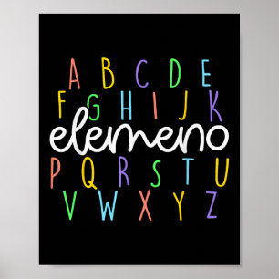 Terug naar school Abc Elemeno Kleuterleidster Poster