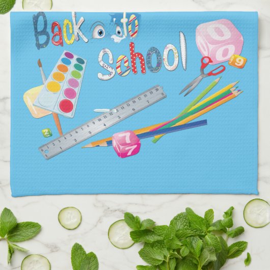 Terug naar school ABC Fabric Tea Towels Theedoek (Gevouwen)