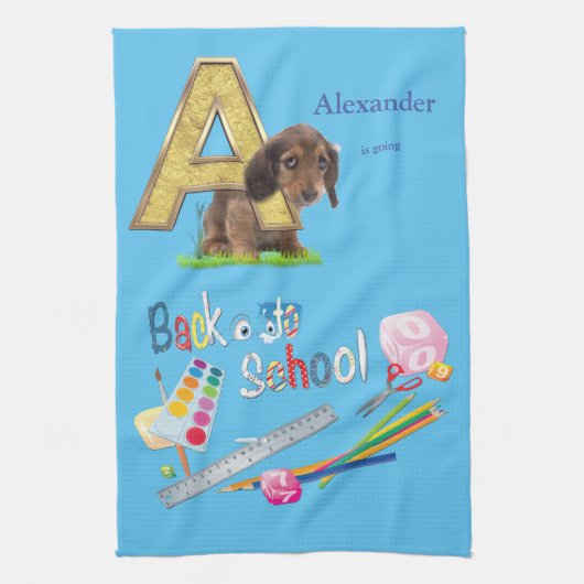 Terug naar school ABC Fabric Tea Towels Theedoek (Verticaal)