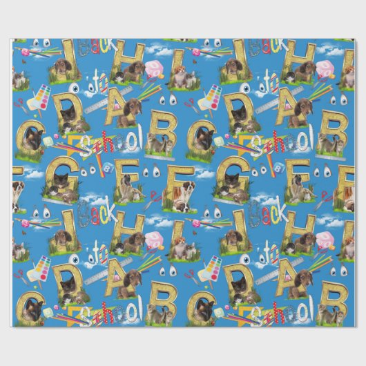 Terug naar School ABC Herhaal ontwerp Cadeaupapier (Vlak)