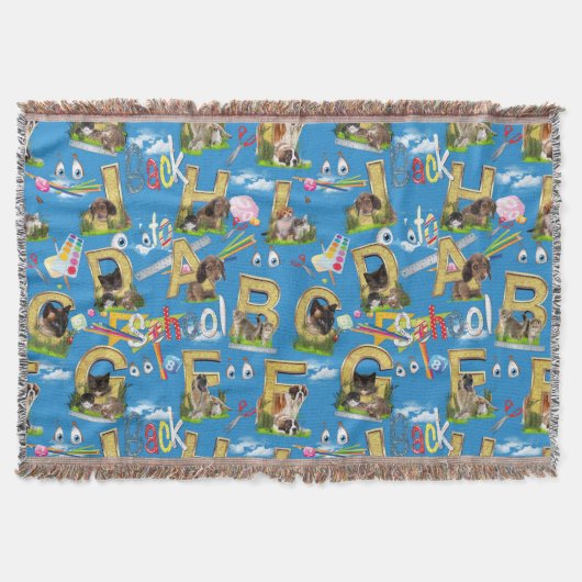 Terug naar School ABC Herhaal ontwerp Deken (Voorkant)