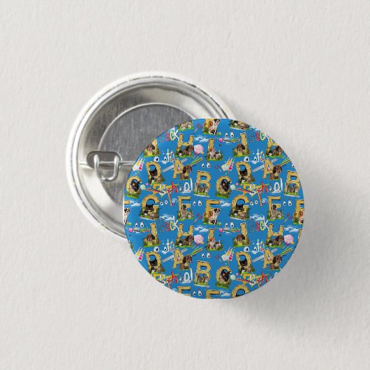 Terug naar School ABC Herhaal ontwerp Ronde Button 3,2 Cm (Voorkant /achterkant)