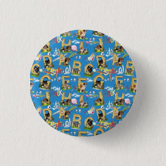 Terug naar School ABC Herhaal ontwerp Ronde Button 3,2 Cm (Voorkant)