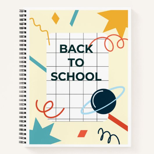Terug naar school abstract notitieboek omslag met (Voorkant)