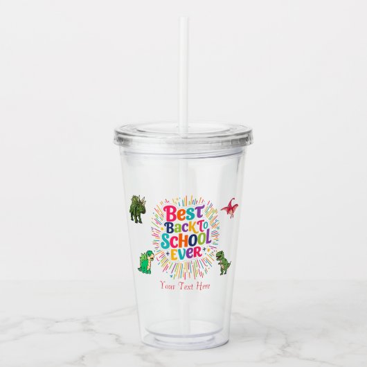 Terug naar school acryl tumbler drinkbeker (Voorkant)