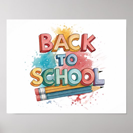 Terug naar school afdrukbaar poster bord (Voorkant)