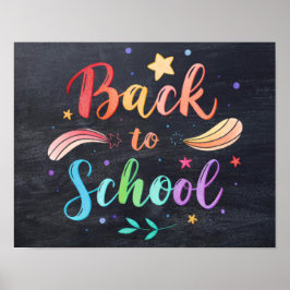 Terug naar school afdrukbaar poster bord