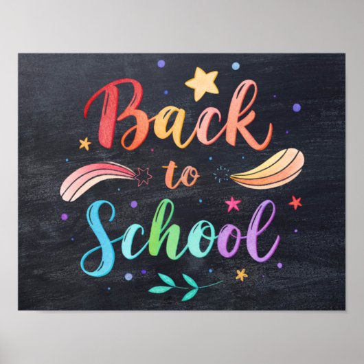 Terug naar school afdrukbaar poster bord (Voorkant)