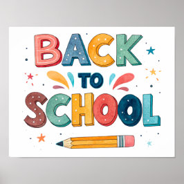 Terug naar school afdrukbaar poster bord
