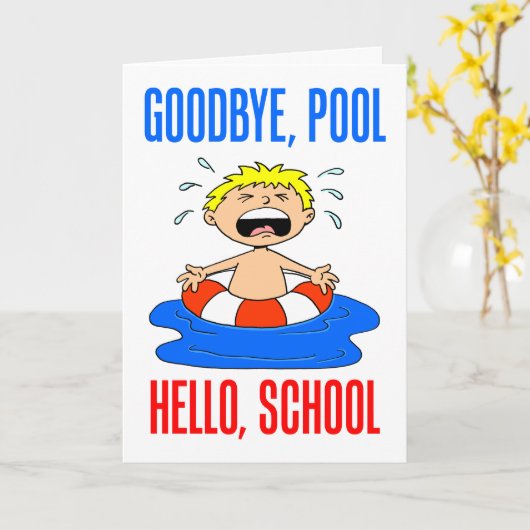 Terug naar school Afscheid zwembad Kaart (Gele Bloem)