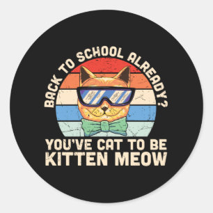 Terug naar school al Kitten Me Cateigenaar Cadeau Ronde Sticker