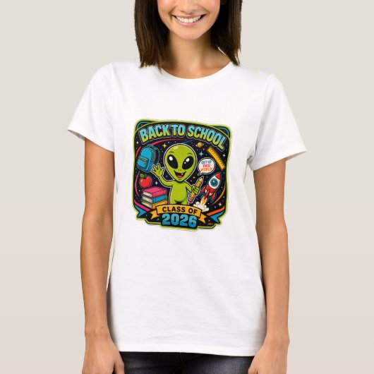 Terug naar school Alien T-shirt (Voorkant)