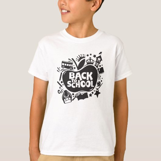 Terug naar school Apple Cool Illustratie Kinderen T-shirt (Voorkant)
