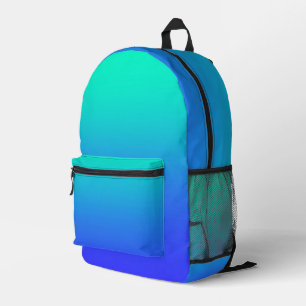 Terug naar school Aqua Blue Bedrukte Rugzak
