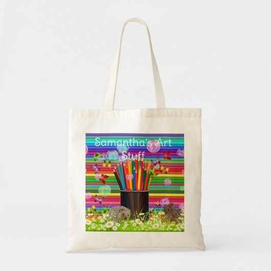 Terug naar School Art Supplies en Boeken Tote Bag (Voorkant)