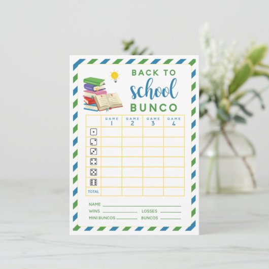 Terug naar School August Bunco-kaart Kaart (Staand voorkant)