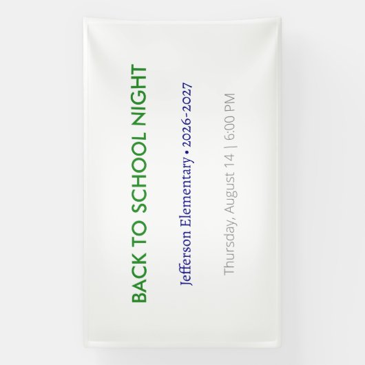 Terug naar school avond Vinyl banner – Aangepaste  (Verticaal)