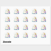 Terug naar School Axolotl Kawaii Cartoon Ronde Sticker (Vel)