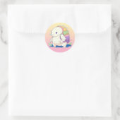 Terug naar School Axolotl Kawaii Cartoon Ronde Sticker (Tas)