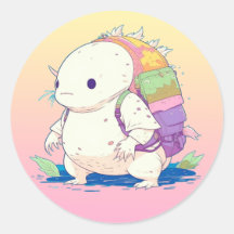 Terug naar School Axolotl Kawaii Cartoon