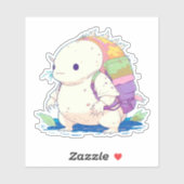 Terug naar School Axolotl Kawaii Cartoon Sticker (Vel)