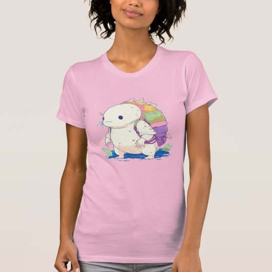 Terug naar School Axolotl Kawaii Cartoon T-shirt (Voorkant)