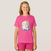 Terug naar School Axolotl Kawaii Cartoon T-shirt (Voorkant volledig)