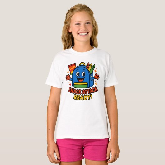 Terug naar School Backpack Design T-shirt (Voorkant volledig)