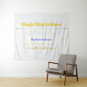 Terug naar school banner klasdecoratie leerkracht wandkleed
