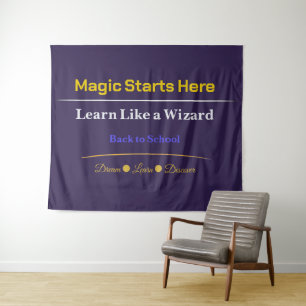 Terug naar school banner klasdecoratie leerkracht wandkleed