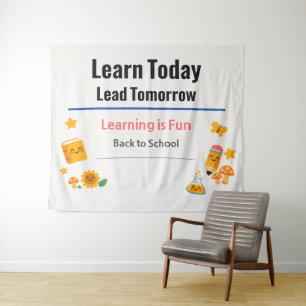 Terug naar school banner klasdecoratie   Leraar Ba Wandkleed