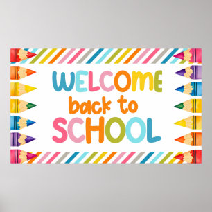 Terug naar school banner poster