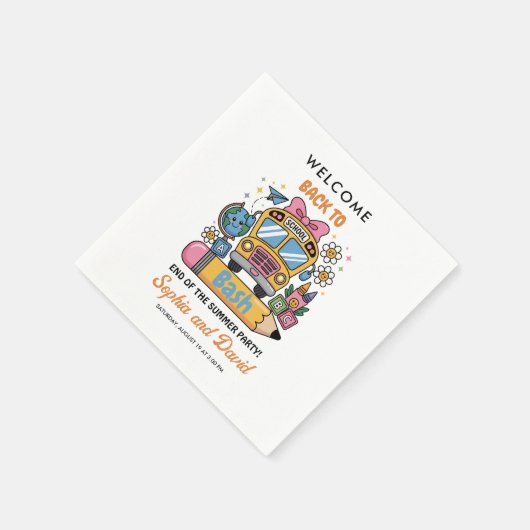 Terug naar school Bash! Bewerkbaar Einde van het Z Servet (Hoek)