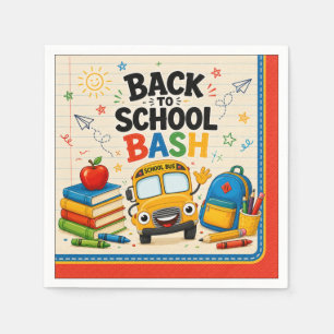 Terug naar school Bash Bus en Boeken Servet