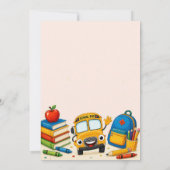 Terug naar school Bash Bus en Boeken Uitnodiging (Achterkant)