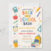 Terug naar school Bash Einde zomer uitnodiging (Voorkant)