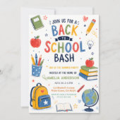 Terug naar school Bash Einde zomer uitnodiging (Voorkant)