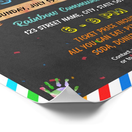 Terug naar school bash event sjabloon poster (Hoek)